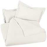 AmazonBasics Microfiber Duvet Cover Set - Full/Queen, Beige