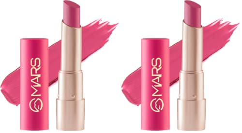 Image of MARS Creamy Matte Long Lasting Lipstick for Women | Creamy Lipstick | Single Swipe Application | Smooth & Light Weight (3.2 gm) (23-Rock n Roll) (Pack of 2)