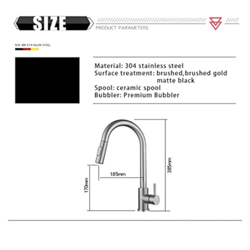Robinet de cuisine extensible doré mat : mitigeur de maison - 4