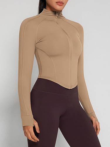 Image of GYM RAINBOW Womens Snatched Workout Jackets Lightweight Zip Up Slim Fit Gym Track Athletic Jackets with Thumb Holes
