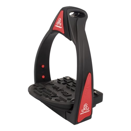 Acavallo Flexia Stirrups, One Size, Black/Red, Set of 2