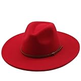 Unisex Wide Brim Jazz Fedora Hat - Cotton-Polyester Satin Weave - Vintage Party Church Outdoor Panama Felt-Like Cap 07 One Size