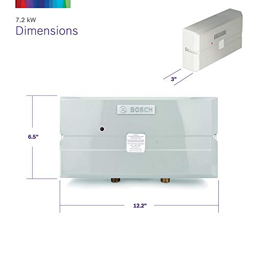 Bosch Electric Tankless Water Heater - Eliminate Time for Hot Water - Easy Installation, 3.4 kW - US3