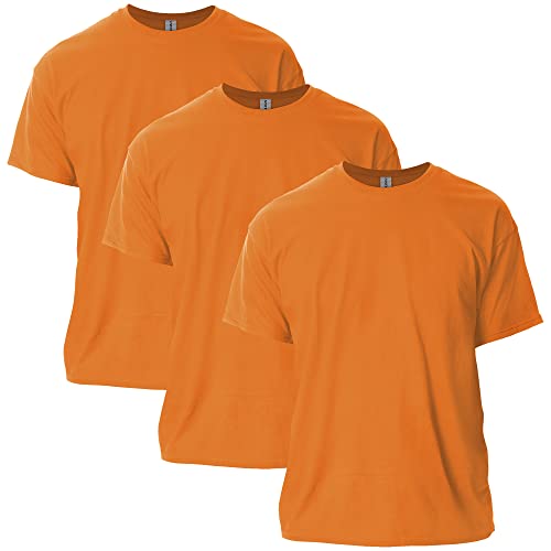 Gildan Unisex's Ultra Cotton T-Shirt, Style G2000, Multipack, Orange (3-Pack), M (Pack of 3)