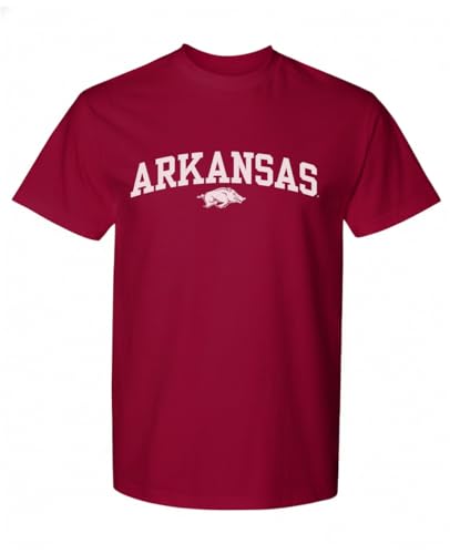 NCAA Officially Licensed Apparel Razorback Apparel University of Arkansas Hogs Logo Unisex MMARKN11 T-Shirt Arkansas04T Cardinal Red Large