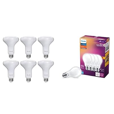 PHILIPS LED Light Bulbs Bundle with Dimmable BR30 Flood Lights (6-Pack) and Flicker-Free Frosted A19 Bulbs (4-Pack)