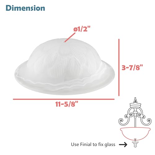 Image of Aspen Creative 25016-65-1 Replacement Alabaster Glass shade for Flush Mount or Semi-Flush Mount, 1 /2 inch Center Hole, 11-5 /8 inch Diameter x 3-7 /8 inch Height