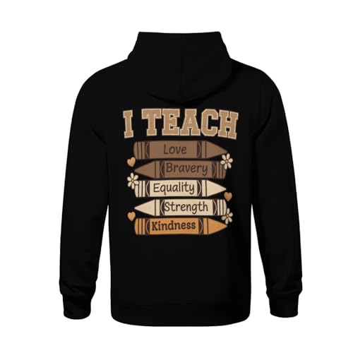 Kids I Teach Black History Teacher Celebrate Black History Month Boys Girls Lightweight Kangaroo Pocket Fleece Hoodies2