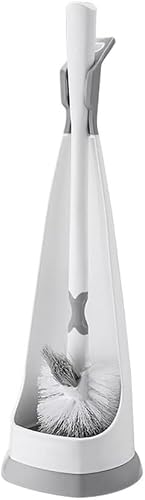toilet brush, Household Wall-mounted Toilet Bowl Brush Bathroom Long Handle Cleaning Elbow Brushs Set Holders(Grey)