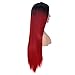 fani Ombre Wine Red Wigs Long Straight Burgundy Synthetic Wig for Women and Ladies Natural Hairline Middle Part Cosplay Party Wigs