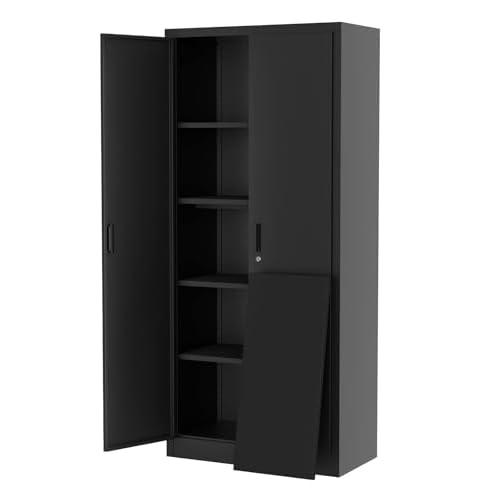 MegaChoice 71" Metal Garage Storage Cabinet with 2 Doors and 4 Adjustable Shelves, Steel Lockable File Cabinet, Locking Tool Cabinets for Pantry, Gara