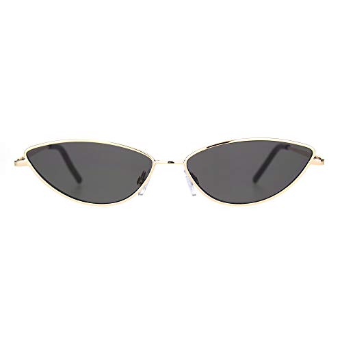 Womens Vintage Style Narrow Metal Rim Cat Eye Sunglasses