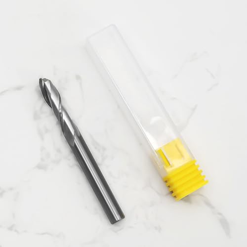 ECSiNG HRC55 Spiralfräser mit Doppelrillen-Design, 6 mm Schaft, CNC-Schnittdurchmesser, 24 mm, Schnittlänge, 60 mm, Wolframstahl, Mühlen-Bits, Holzschnitzerei-Spiralschneider