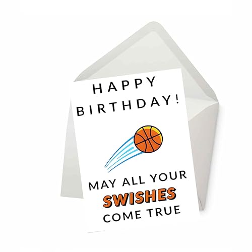 Carte d'anniversaire basketball drôle - Que tous tes tirs réussissent