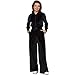 Women's Velour Tracksuit Set Soft Fleece Hoodie with Wide Leg Pants Athletic Zip Jacket Sweatsuit Comfortable Lounge Outfit