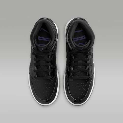 Image of Jordan Boy's Air 1 Mid SE (Big Kid) Black /Dark Concord /White 4.5 Big Kid M