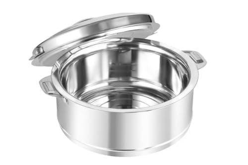 Image of KC Premium Stainless Steel Insulated Casserole | Double Walled | Hot Pot with Steel Lid | for Curry, Rice and Roti 4000ML Capacity