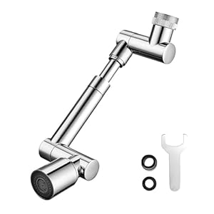 DJMAW 1080° Drehbarer Wasserhahnaufsatz Chrom