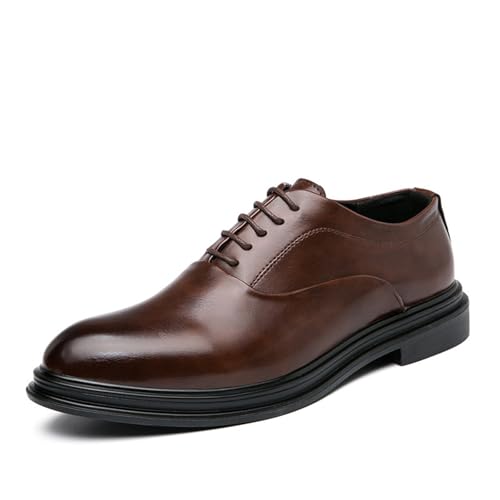 Men's Formal Oxford Dress Shoes with Non-Slip Rubber Sole Comfortable Lace Up Business Derby Shoes