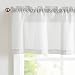 White Valance Kitchen Curtain Linen Textured 18 inch Window Treatment Valance for Living Room Dining Room