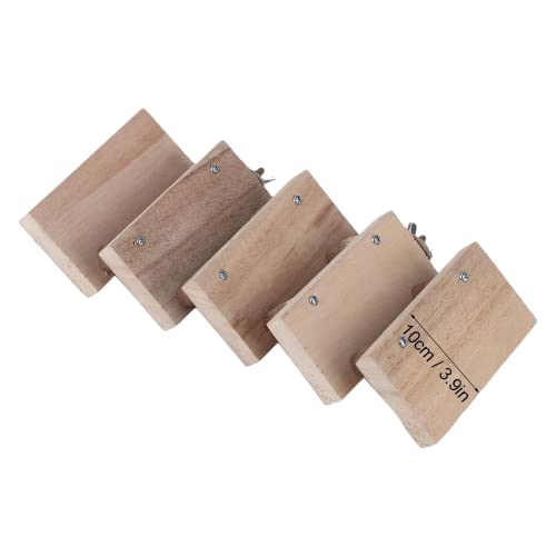 Escalera de Madera Natural con 5 Capas, Escaleras de Escaleras para Accesorios de Jaula de Loros Conejillos Hamsters