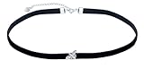 CPSLOVE Damen Bienen Halsreife Halskette 925 Silber Ketten mit Anhänger für Mädchen Elegante Choker Ketten mit Schwarze Seil Kette