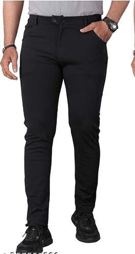 Image of K. K Garments 2 pcs Men's Regular Fit Lycra Blend Trousers for Men | Regular Fit Lycra Lower for Boys