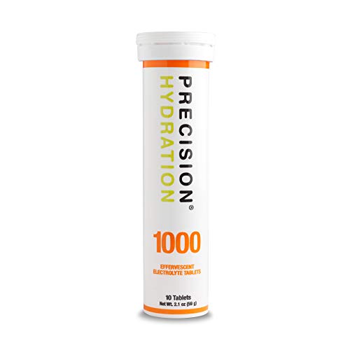 Precision Hydration Lite Electrolyte Drink - Multi Strength Effervescent Hydration Tablets - Combats Cramp - Low Calorie, Gluten Free, Vegan/Vegetarian Friendly (12 Tubes, 1000Mg/L - Orange Tube) #TOP1