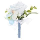 GATHINESS Herren Ansteckblume für Hochzeiten Künstliche Blumenbrosche mit Rose Hochzeitscorsage für Bräutigam und Trauzeugen Anzugschmuck für Trauungszeremonien