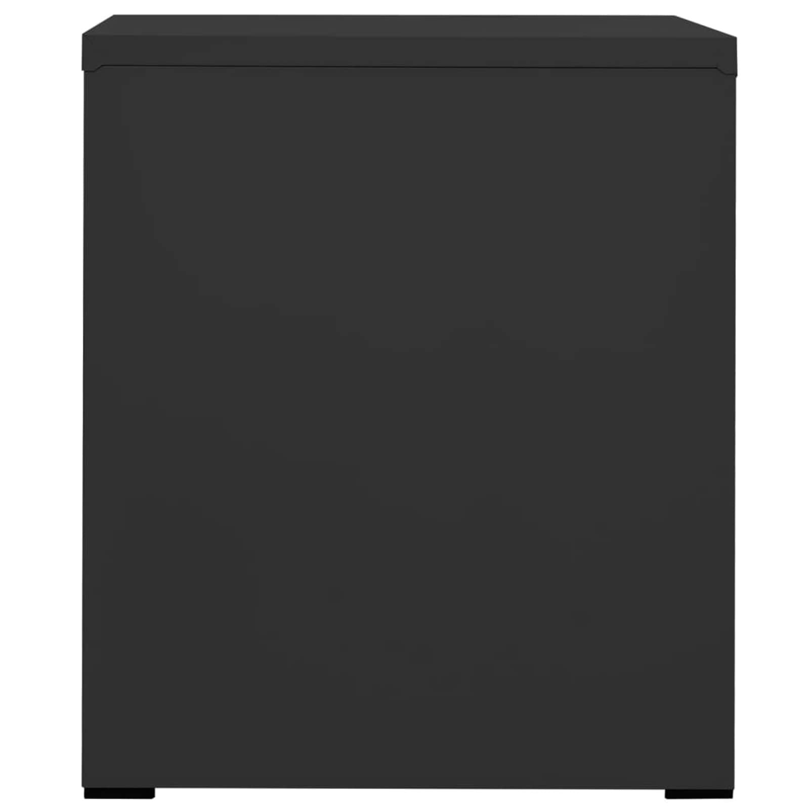Gecheer Armadio Classificatore, 2 Cassetti con Serratura e Guide a Sfera a 3 Sezioni, Acciaio Antracite 46x62x72,5 cm, per Ufficio e Archiviazione Documenti