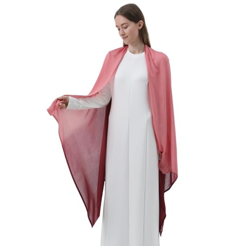 Women Scarf and Shawls, Soft Modal Jersey Scarves, Gradient Long Wrap for Spring Summer and Autumn3