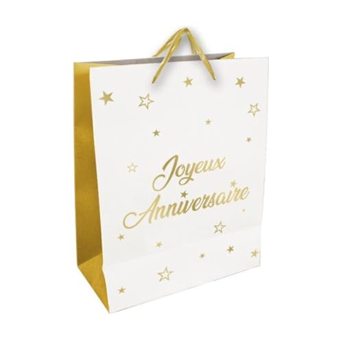 SV SURPRISEZ-VOUS - Sac Cadeau Carton Anniversaire 30X40CM Or