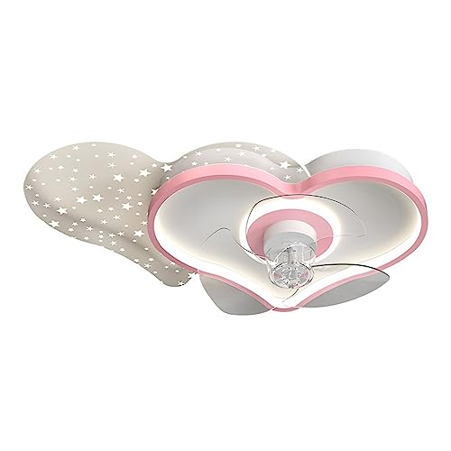 Ventilateur de plafond de profil bas pour chambre d'enfant avec lumière cœur 3 couleurs