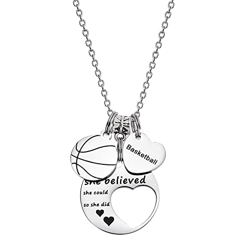Basketball Necklace Basketball Gifts for Women Teams Players Sports Charm Necklace4