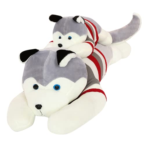 Nice Giant Dog Plush Toy Soft Stuffed Husky Long Pillow Cartoon Animal Doll Sleeping Pillow Cushion Home Decor Kids Gift (Husky,180Cm/70 Inch) #TOP7