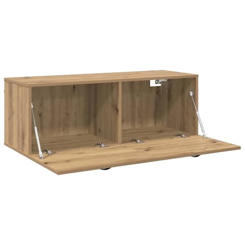 Armoire murale en chêne Artisan suspendue de 100 cm avec 2 grands compartiments - 6