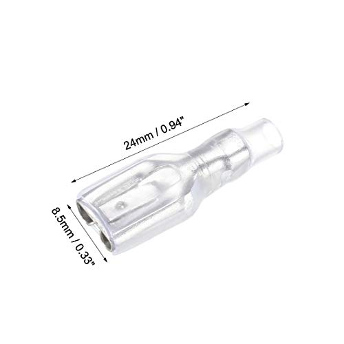 Uxcell 100Pcs 6.3Mm Quick Splice Wire Terminals Female Spade Crimp Connector With Insulated Sleeve #TOP2