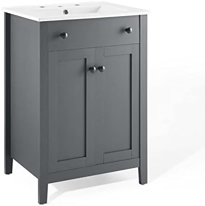 Modway Nantucket 24" Bathroom Vanity in Gray White, 24 Inch