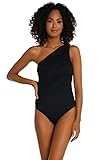 La Blanca Womens Blanca Women's Swimsuit, Black, Women s Island Goddess Shirred One Shoulder One...