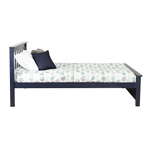 Max & Lily Twin Bed, Wood Bed Frame With Headboard For Kids, Slatted, Blue & Twin Bed, Wood Bed Frame With Headboard For Kids With Trundle, Slatted, Blue #TOP3