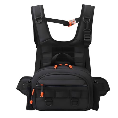 Mochila de pesca a prueba de salpicaduras con múltiples bolsillos