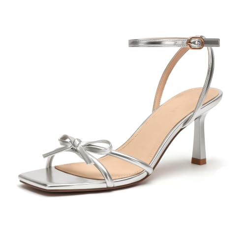 Image of Womens Sandals Strappy Kitten Heels for Women Square Open Toe Strappy Heels Comfortable Heels for Party, Wedding and Daily Wearing,