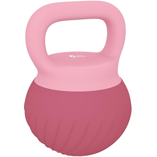 Image of SPORTNOW Soft Kettlebell, 6kg Kettle Bell with Anti-Slip Grip for Home Gym Weight Lifting and Strength Training, Pink