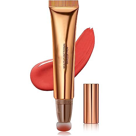 Blush Beauty Wand, Matte Liquid Cheek Blusher With Cushion Applicator, Natural Silky Smooth Creamy Face Blush Wand, Waterproof Blendable Blush Stick For Cheek Lip (03 Cherry Red) #TOP8