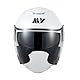 MY Jethelm Rollerhelm mit Sonnenblende,ECE22.06 Zertifizierter,Komfort-Innenfutter Komplett Herausnehmbar,Motorradhelm Mofa Vespa Helm für Herren und Damen,Modell MY-835 (Weiß, S)