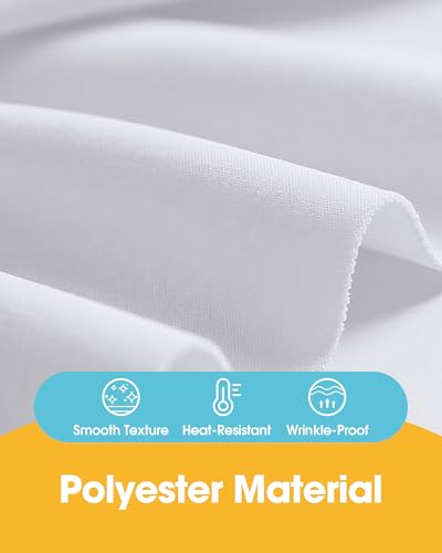 Image of Niuara White Polyester Table Cloth, 6 Pack, 90 in