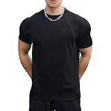 [Manatsulife] Tシャツ メンズ 半袖 肌着 夏 ストレッチ 柔らかい 通気 吸汗速乾 DX104 (3XL, ブラック)