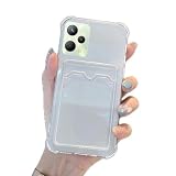 Miagon Custodia Portafoglio per Oppo Realme C35,Cover con Tasche Porta Carte Silicon TPU Trasparente Slim Clear Soft Slot per Schede Bumper Antiurto Case