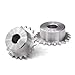 10-25Teeth 04C Chain Gear 304 Stainless Steel Bore 6/8mm 25H Industrial Sprocket Wheel 1Pcs(17 Teeth (Bore 6mm))