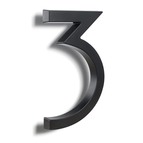 HASWARE 6 Zoll schickes ABS Hausnummern - Schwarzer schlanker...